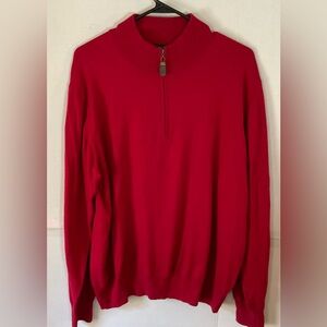 Orvis 1/4 Zip Sweater L Cashmere Silk Cotton Pullover Golf Fishing Xmas Men $119